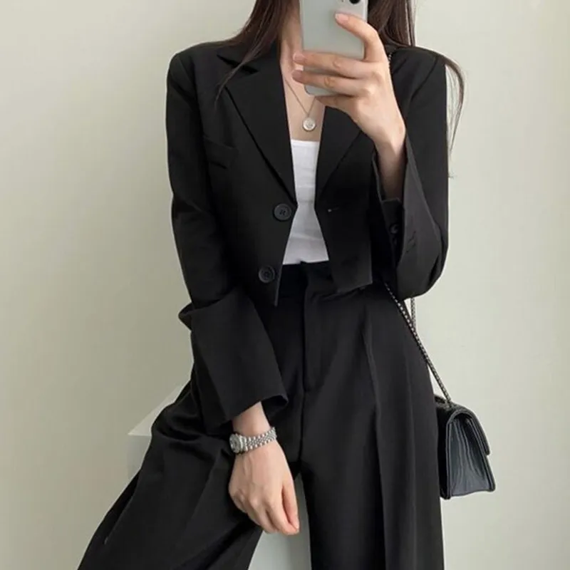 Suit Set Spring and Autumn Online Popular Casual British Style Small Suit Pants Women's Short Korean Edition Fashion