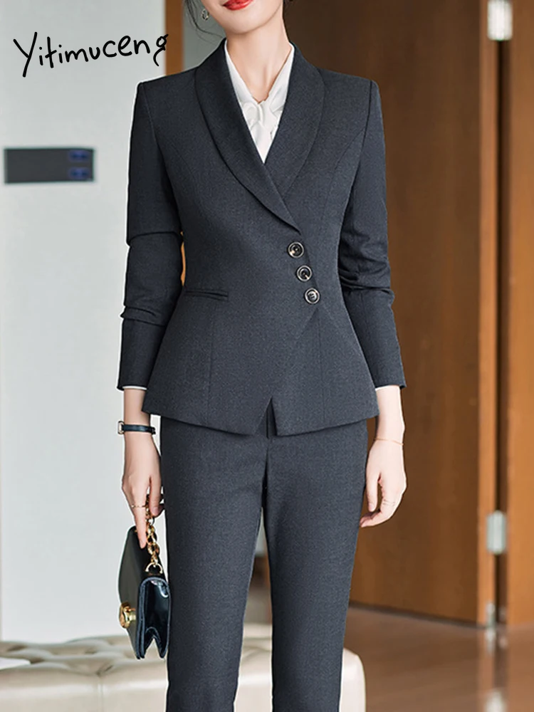 Women Fashion New Long Sleeve Turn Down Collar Blazers Office Lady Solid Single Breasted Chic Jacket