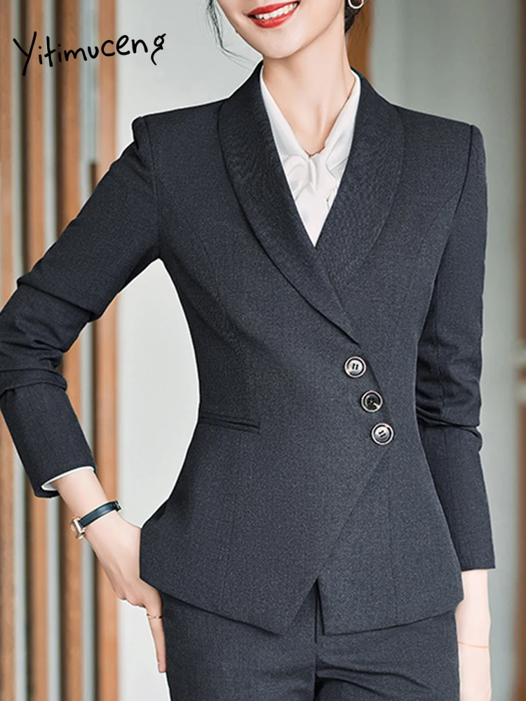 Women Fashion New Long Sleeve Turn Down Collar Blazers Office Lady Solid Single Breasted Chic Jacket