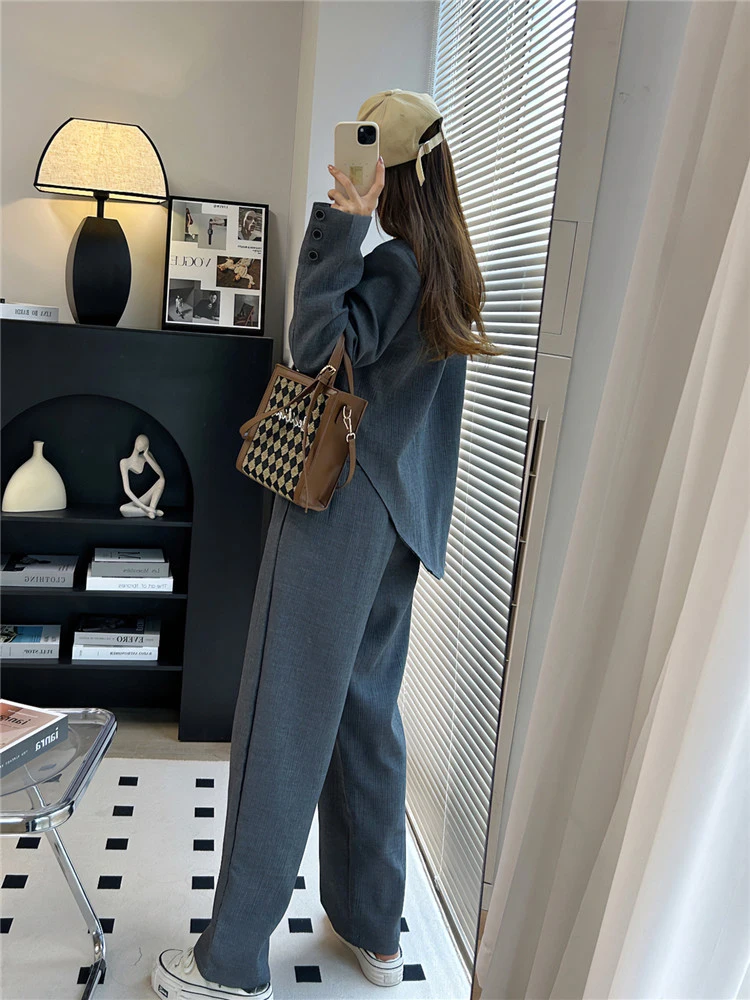 Women Blazers Two Piece Set Temperament Irregular Suits