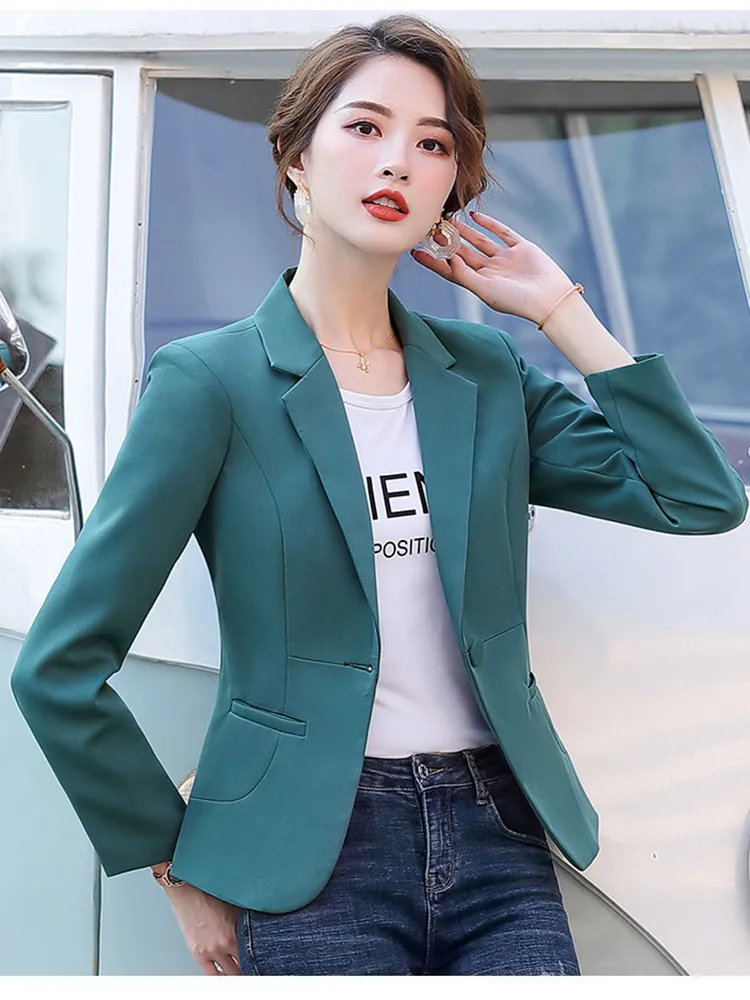 Women New Fashion Blazer Clothing Slim Basic Solid Jacket Coat Outerwear Tops