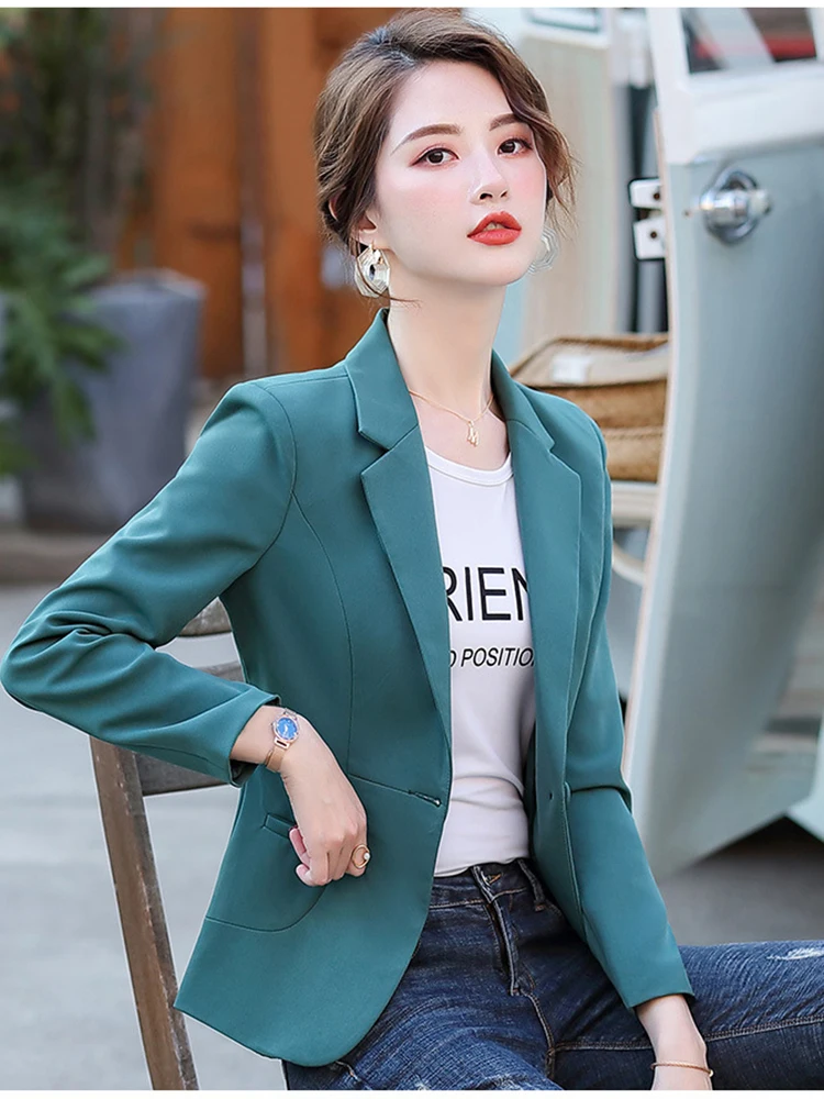 Women New Fashion Blazer Clothing Slim Basic Solid Jacket Coat Outerwear Tops