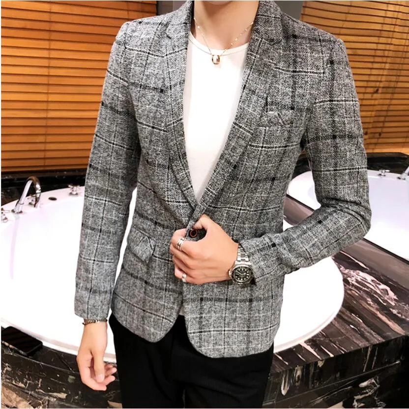 Men's Blazer Fashion Clothing Gradient Color Casual Slim Fit Suit