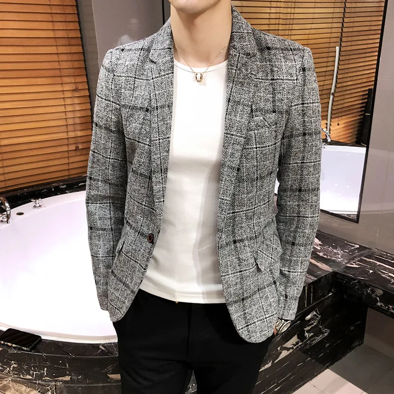 Men's Blazer Fashion Clothing Gradient Color Casual Slim Fit Suit