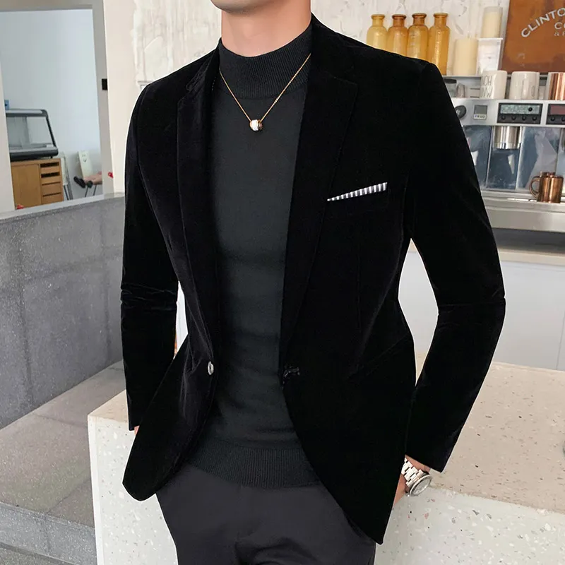 Men Fashion Casual Suits Jackets Slim Blazer Formal Wear Dress 5XL