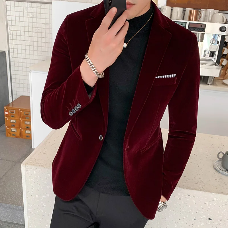 Men Fashion Casual Suits Jackets Slim Blazer Formal Wear Dress 5XL