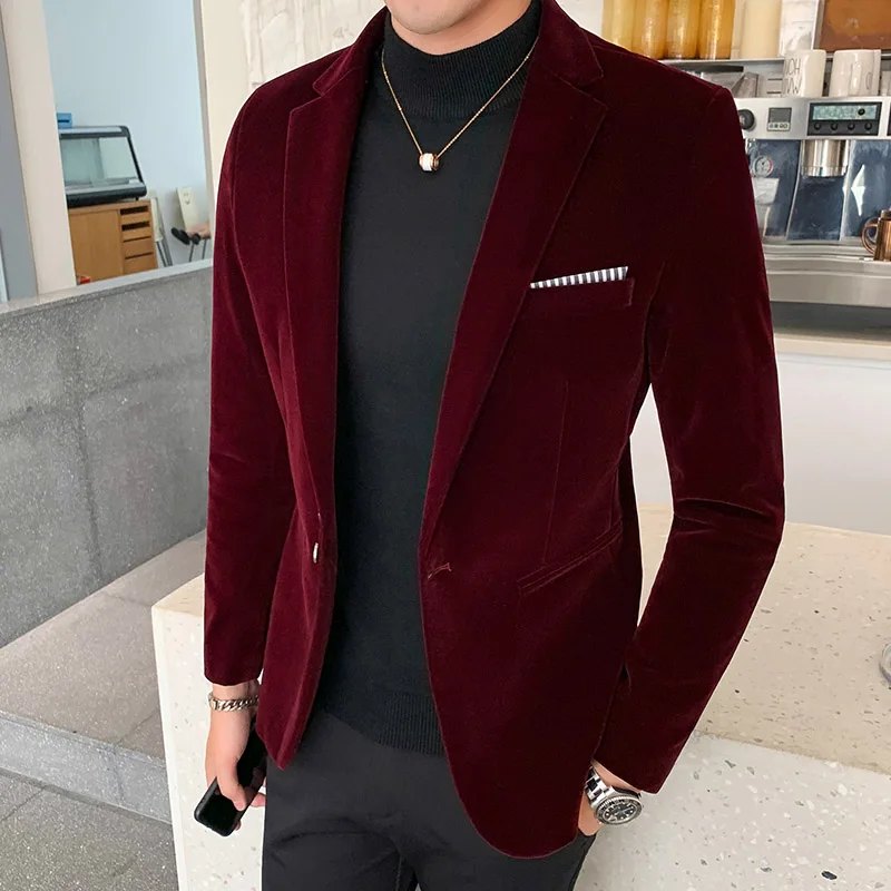 Men Fashion Casual Suits Jackets Slim Blazer Formal Wear Dress 5XL