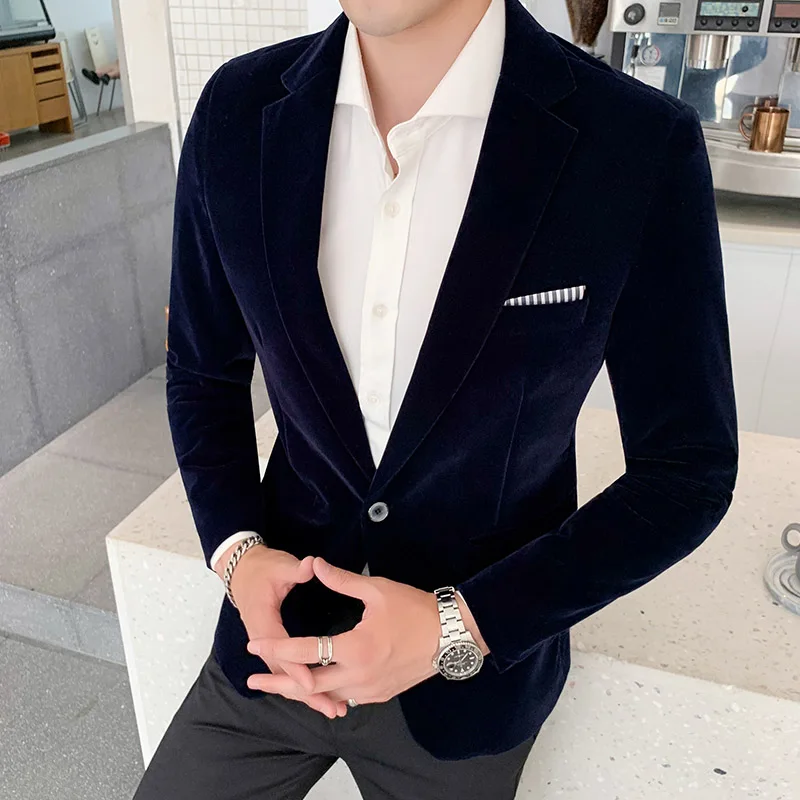 Men Fashion Casual Suits Jackets Slim Blazer Formal Wear Dress 5XL