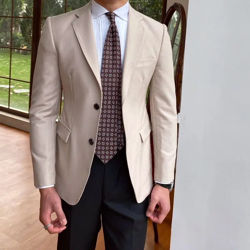 Men Clothing Blazer Coat New Causal Korean Fashion Business Casual Office Suit Jacket Streetwear