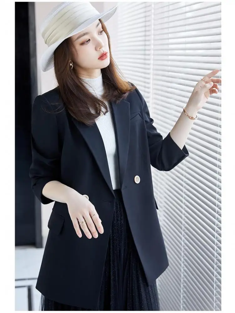Women Long Sleeve Double Breasted Blazer Coat Fashion Streetwear Suit Tops