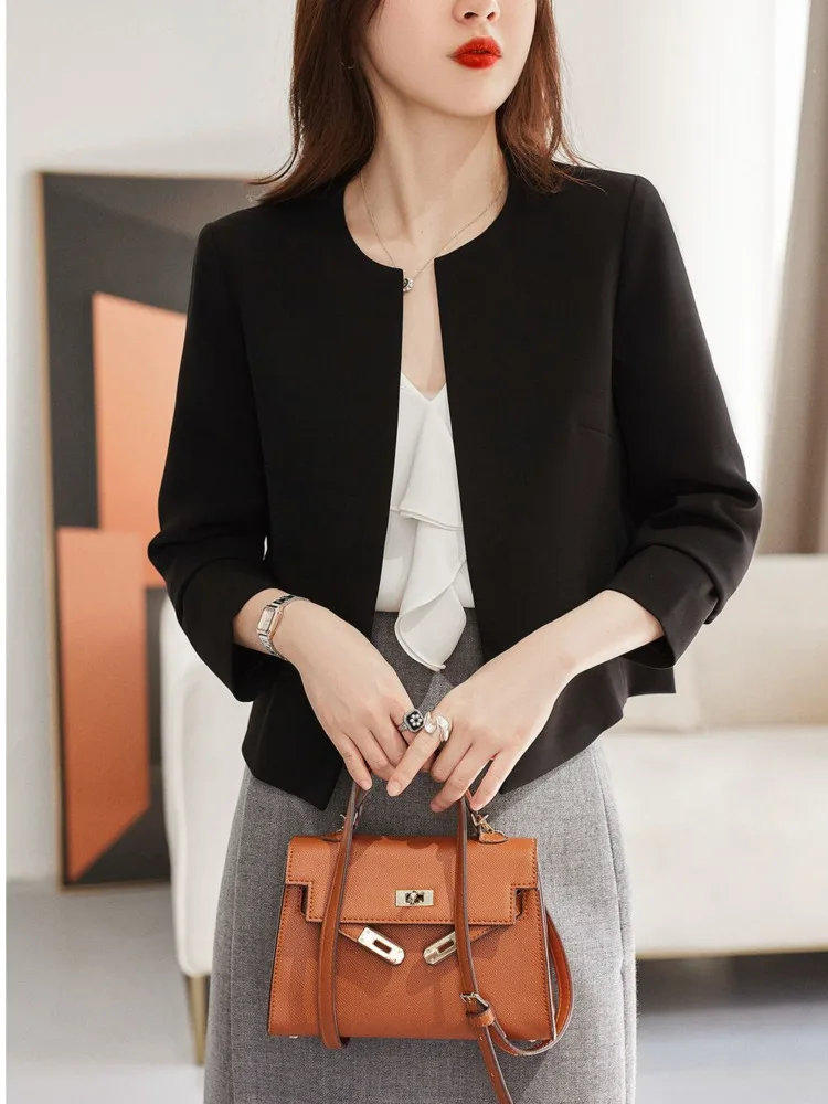 Women's Fashion Classic Simple Office Casual V-neck Blazer Long Sleeve Solid Basic Business Coats