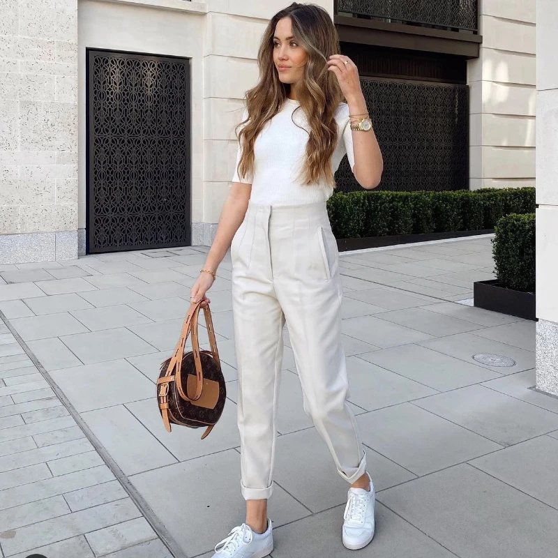 Women Fashion Office Wear High waist Pants Formal Pants Office outfits Pencil Trousers