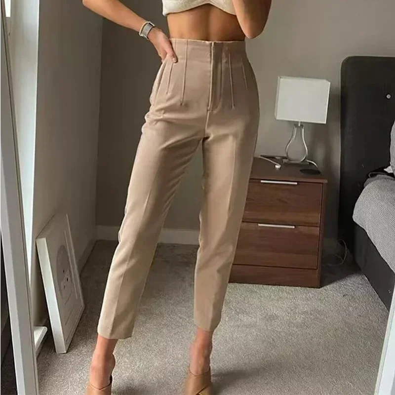 Women Fashion Office Wear High waist Pants Formal Pants Office outfits Pencil Trousers