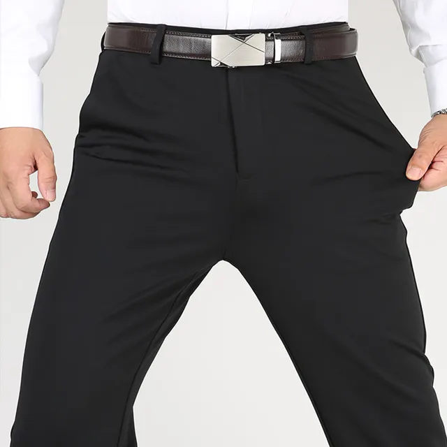 Men's Thin Fashion Business Casual Suit Pants Long Pants Elastic Straight Sleeve Formal Pants Plus Size 28-40