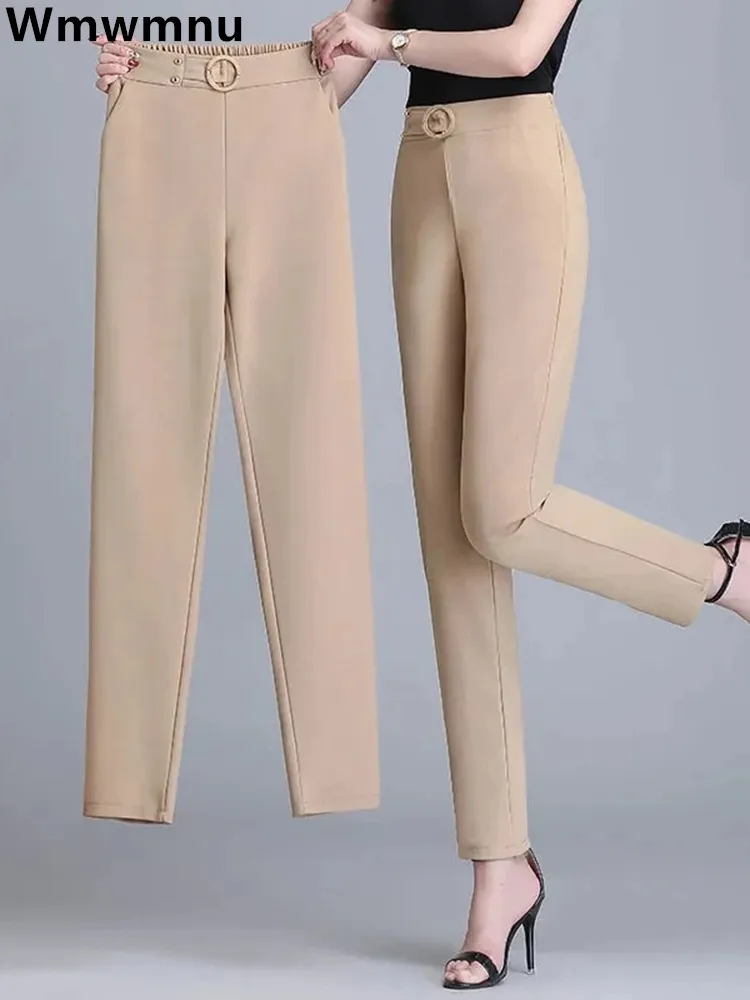 Women's High Waist Office Pencil Ankle-length Pants Harem Big Size 4xl Sweatpants