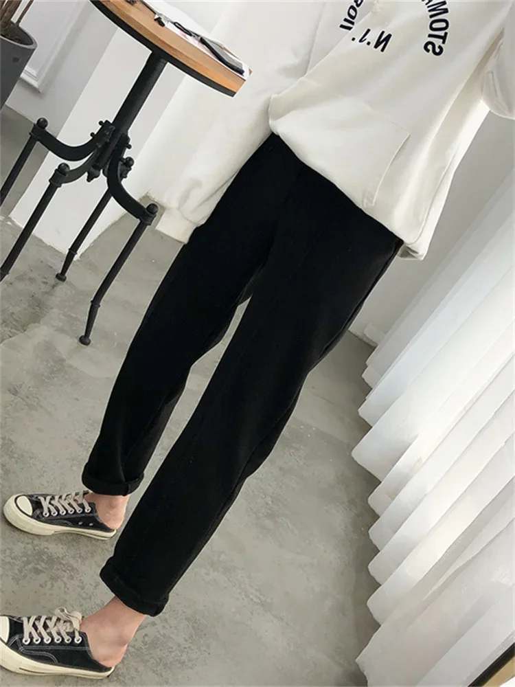 Women Pencil Pants' cloths OL Style Wool Suit Pant Loose Trousers Capris