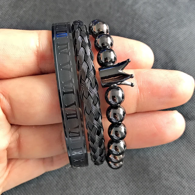 Men Bracelets & Bangles Fashion Stainless Steel Jewelry Sets
