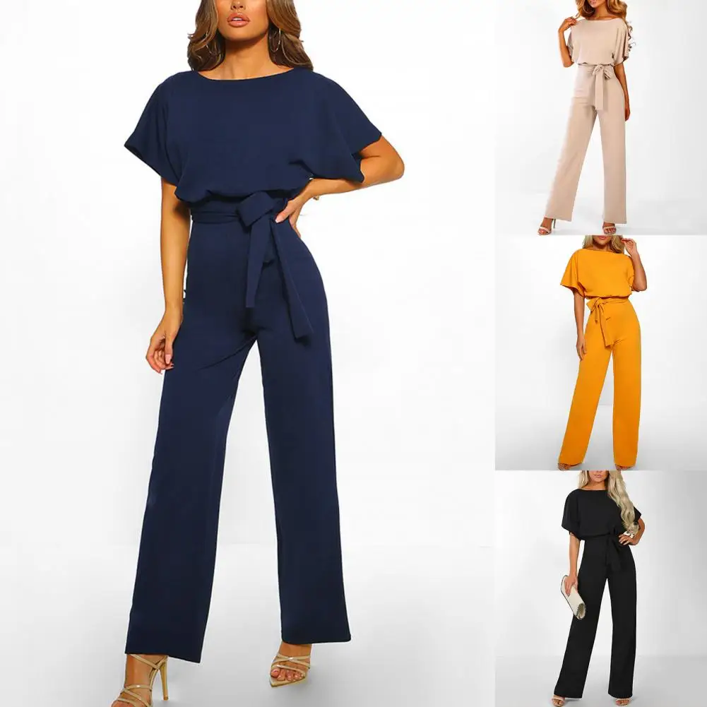 Women Elegant Tight Waist Slim Jumpsuit Elegant Romper