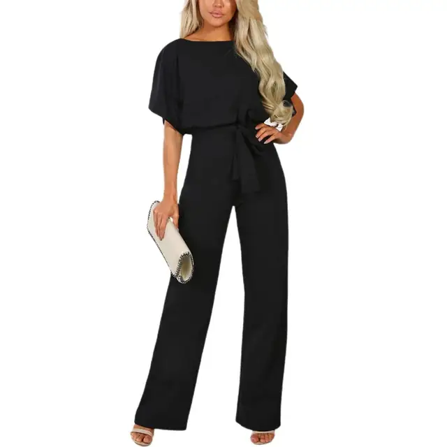 Women Elegant Tight Waist Slim Jumpsuit Elegant Romper