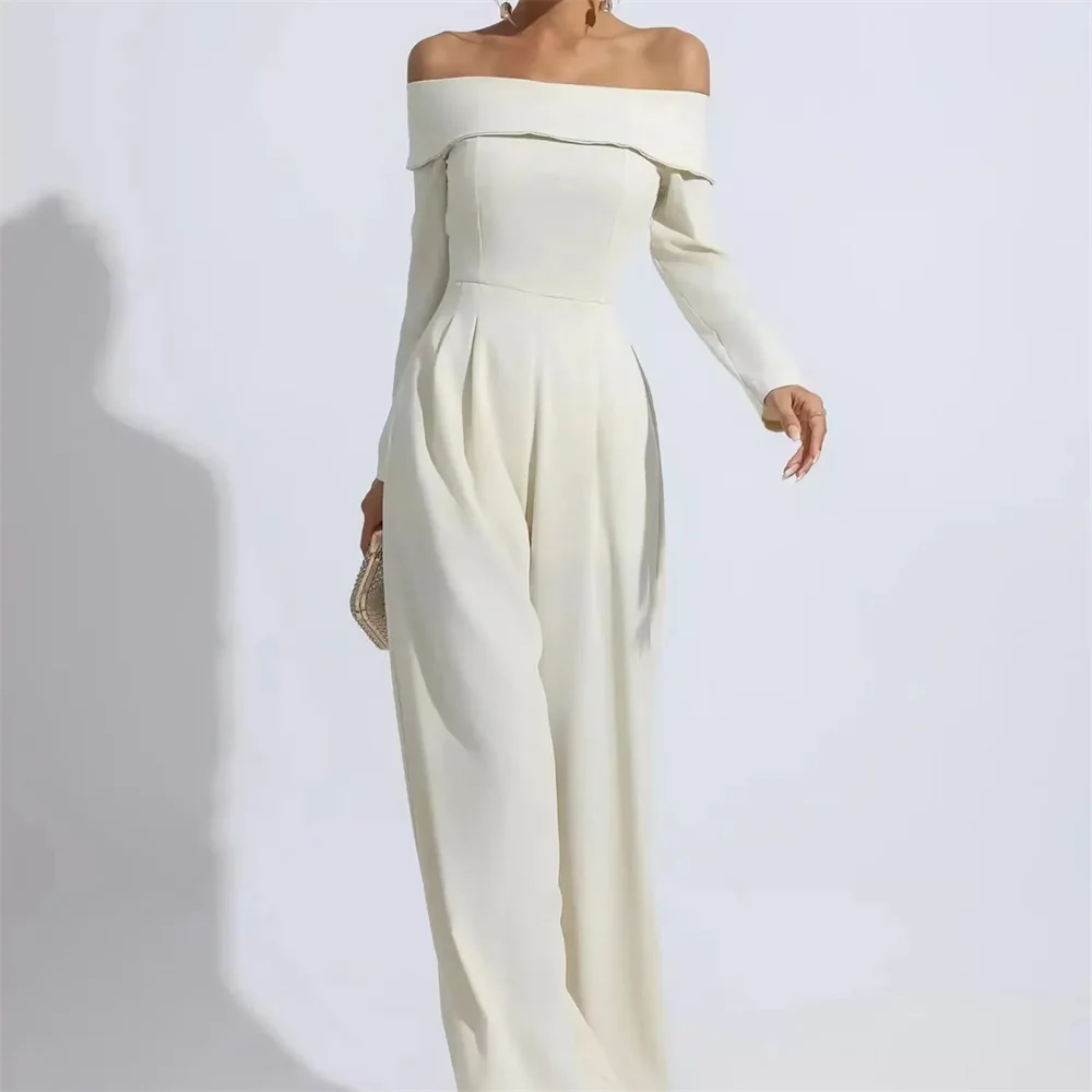 New women's fashionable European and American style knitted one shoulder jumpsuit