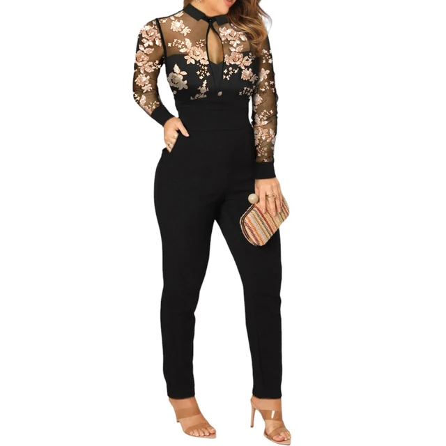 Women Jumpsuit Spring Winter Sexy Casual Elegant High Bodysuits Long Pants Femal Clothing Backless Playsuit One Piece Suit