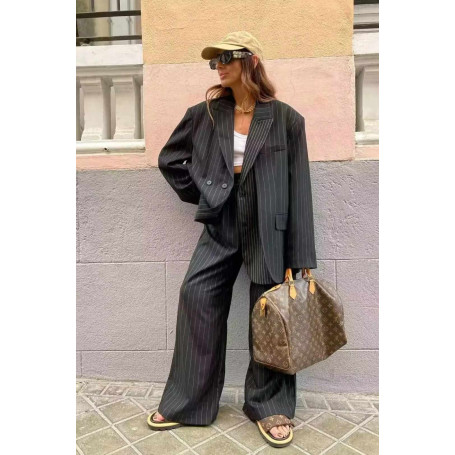 Women Outfits Jacket Elegant Striped Office Oversize Coat Blazer Outerwear's Suit
