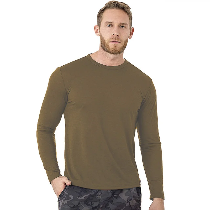 Men's  Wool Thermal long sleeve T Shirt Wicking Breathable Anti-Odor