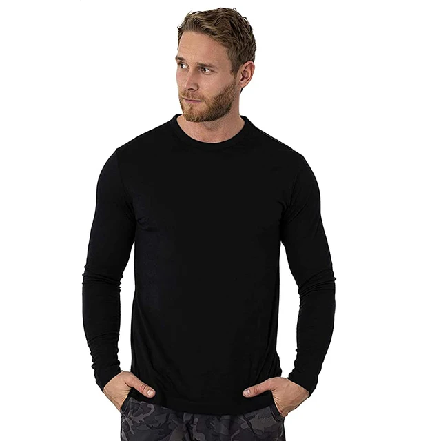 Men's  Wool Thermal long sleeve T Shirt Wicking Breathable Anti-Odor