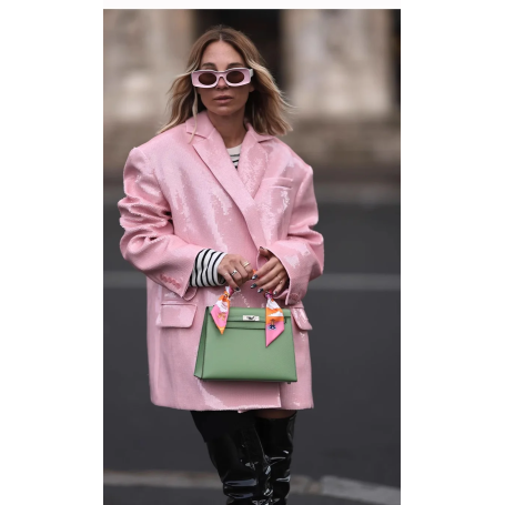 Women Double Breasted Blazer Coats Fashion Clothes Long Sleeves Sequin Shinny Jackets Luxury Oversized