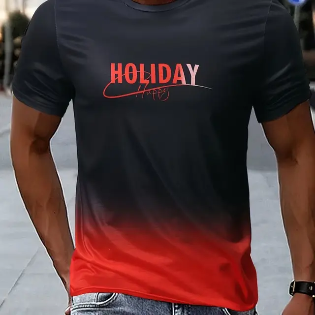 Men's T-Shirt Short Sleeve Tops Summer Clothing Oversized Gradient Graphic Fashion Street For Male Shirts 5xl Tees New