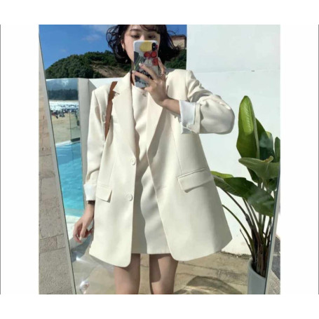 Women Loose Suit Coats New Temperament Casual Tops Jackets Soft Solid Blazers