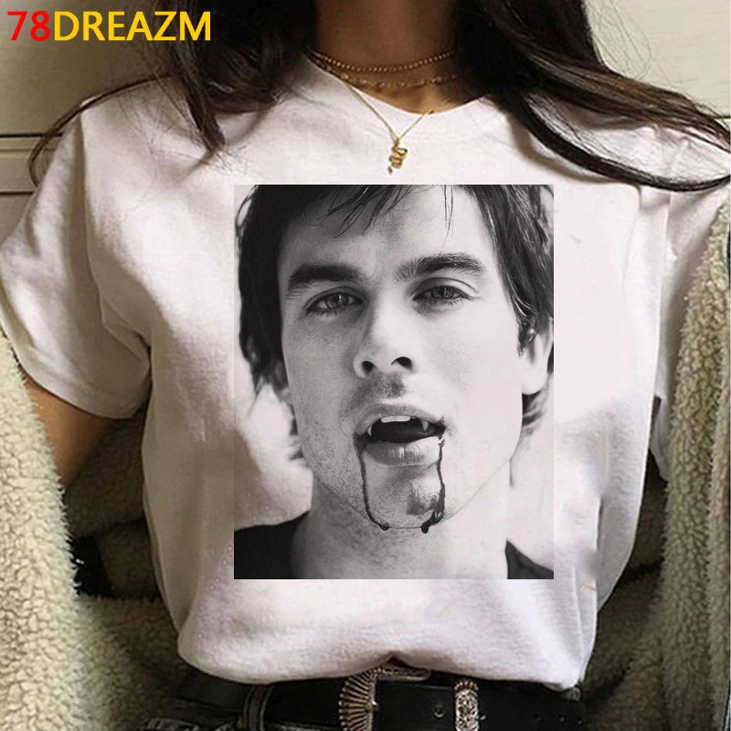 the Vampire Diaries t shirt tshirt women couple  ulzzang casual aesthetic t shirt top tees couple clothes