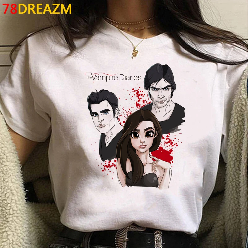 the Vampire Diaries t shirt tshirt women couple  ulzzang casual aesthetic t shirt top tees couple clothes