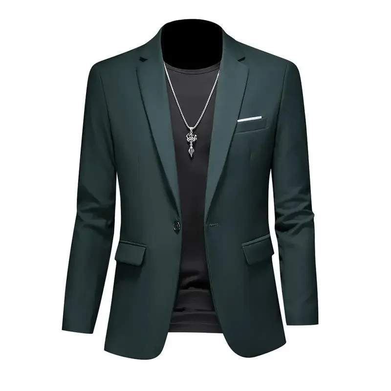 Boutique Fashion Solid Color High-end Brand Casual Business Men's Blazer Groom Wedding Gown Blazers for Men Suit Tops Jacke Coat