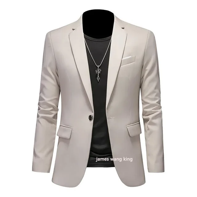 Boutique Fashion Solid Color High-end Brand Casual Business Men's Blazer Groom Wedding Gown Blazers for Men Suit Tops Jacke Coat