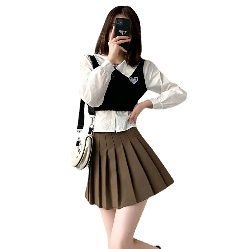 Women's Clothes High Waist Harajuku Korean Style Mini Pleated Skirt
