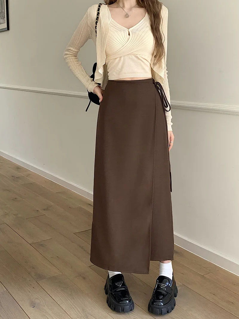 Women Long Skirt Ankle Length Casual High Waist Pencil Long Skirts