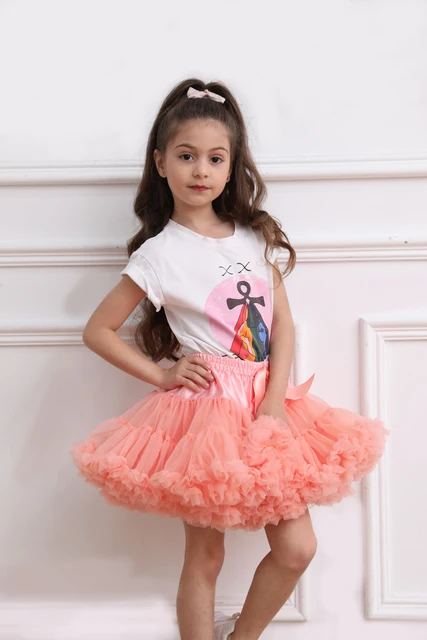 Kids Solid Color Parent-Child Costume Ballet Fluffy Lace Girl Skirts Princess Tulle Party Dance Baby Tutu Skirt
