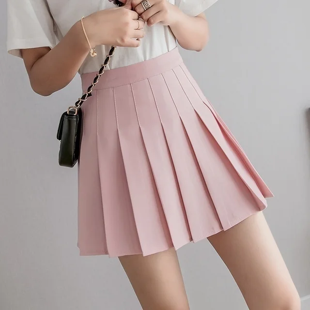 Women High Waist Short Pleated Skirt Micro Mini Skirts