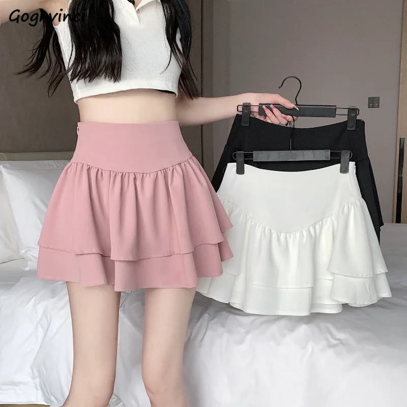 Ball Gown Skirts Women Solid Tender Summer Empire Hotsweet Fashion Party All-match Cute Girlish Ulzzang Graceful Mini Designed