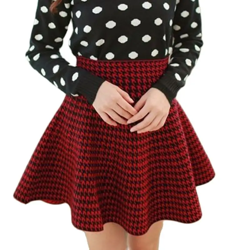 Women Real New Arrival Empire Solid Mid-calf Casual Skirt Bubble Beauty Knitted Skirt A-line Tutu