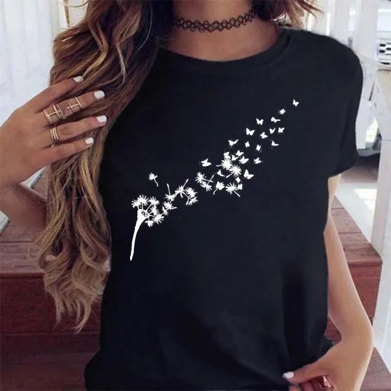 Women Graphic Print T Shirt Short Sleeve Clothes Tees Tops