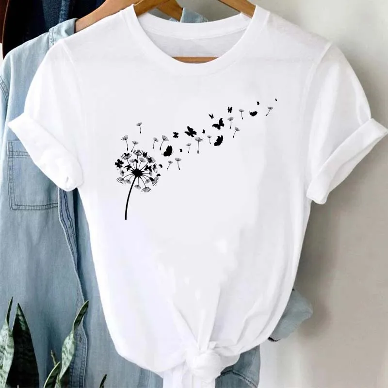 Women Graphic Print T Shirt Short Sleeve Clothes Tees Tops