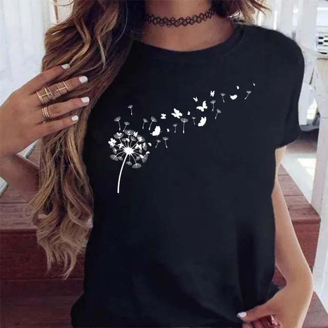 Women Graphic Print T Shirt Short Sleeve Clothes Tees Tops