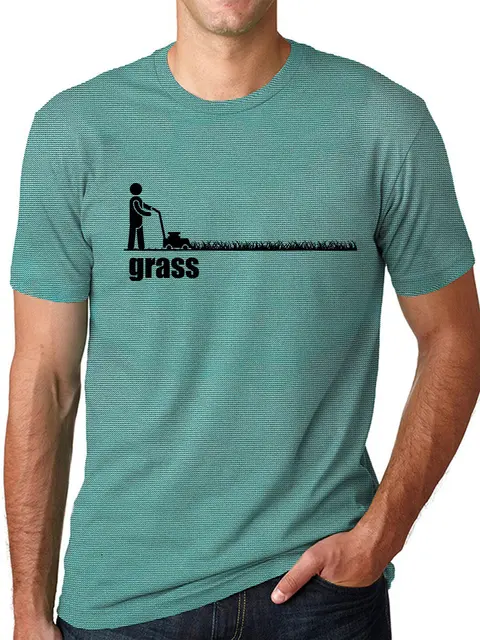 Men Grass Lawn Outdoors Garden Funny Print T-Shirt