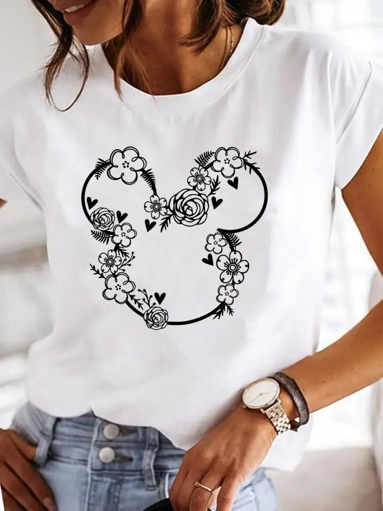 Women Casual Graphic T-shirts Top Sweet 90s Cute Clothing Tee Printed Fashion Clothes