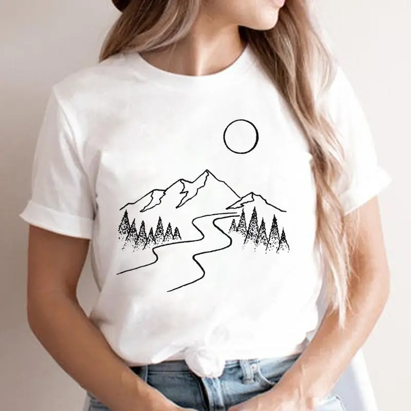 Women Tee Graphic Top Clothes Short Sleeve Fashion T-shirt