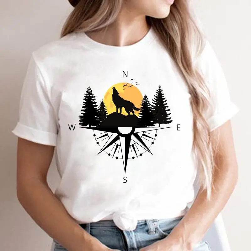 Women Tee Graphic Top Clothes Short Sleeve Fashion T-shirt