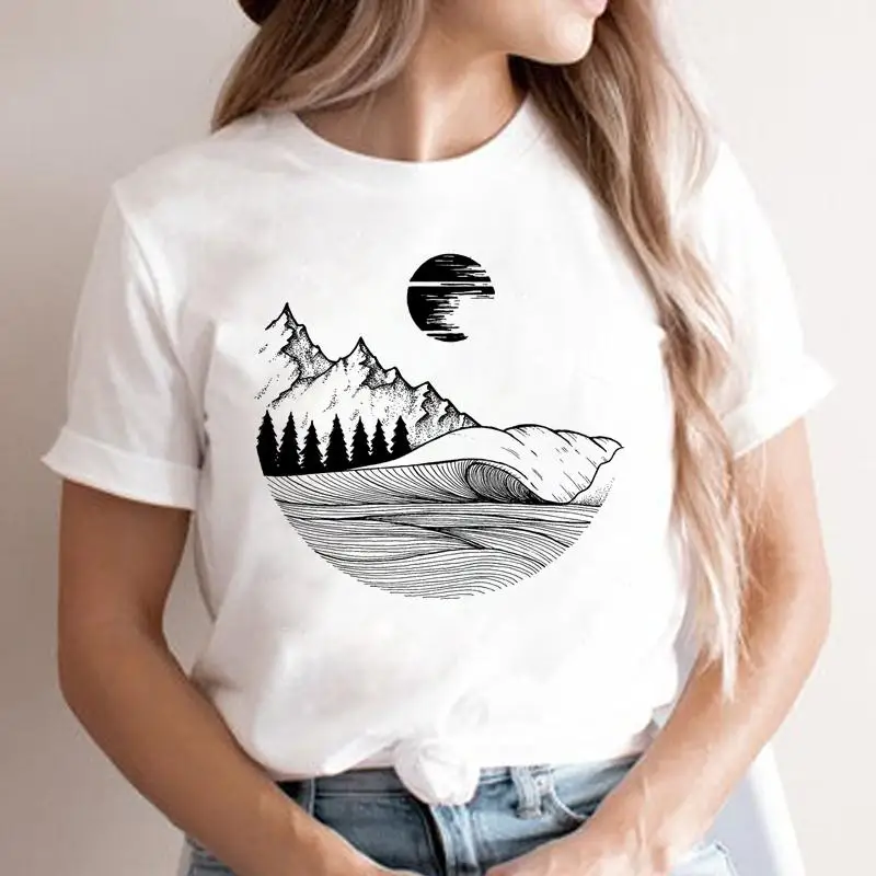 Women Tee Graphic Top Clothes Short Sleeve Fashion T-shirt