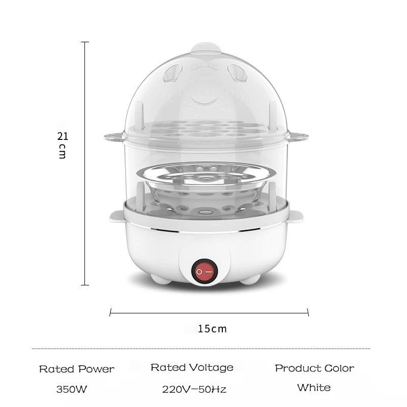 Electric Egg Cooker Double Multifunction Layers Egg Boiler Corn Milk Rapid Breakfast Cooking Egg Steamer Appliances Kitchen